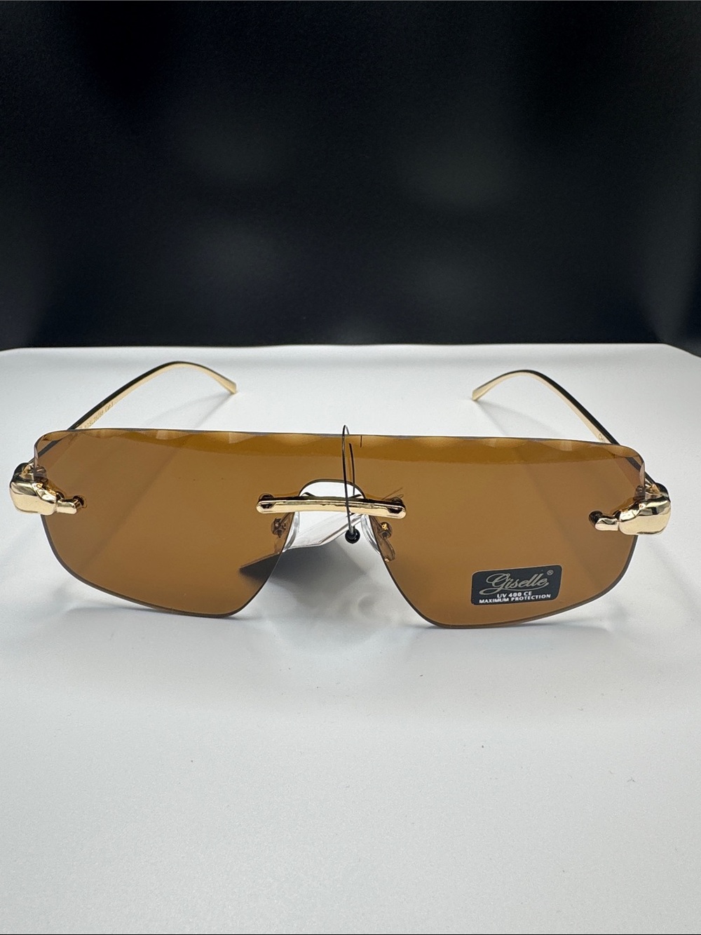 Brown Rimless Men's Sunglasses